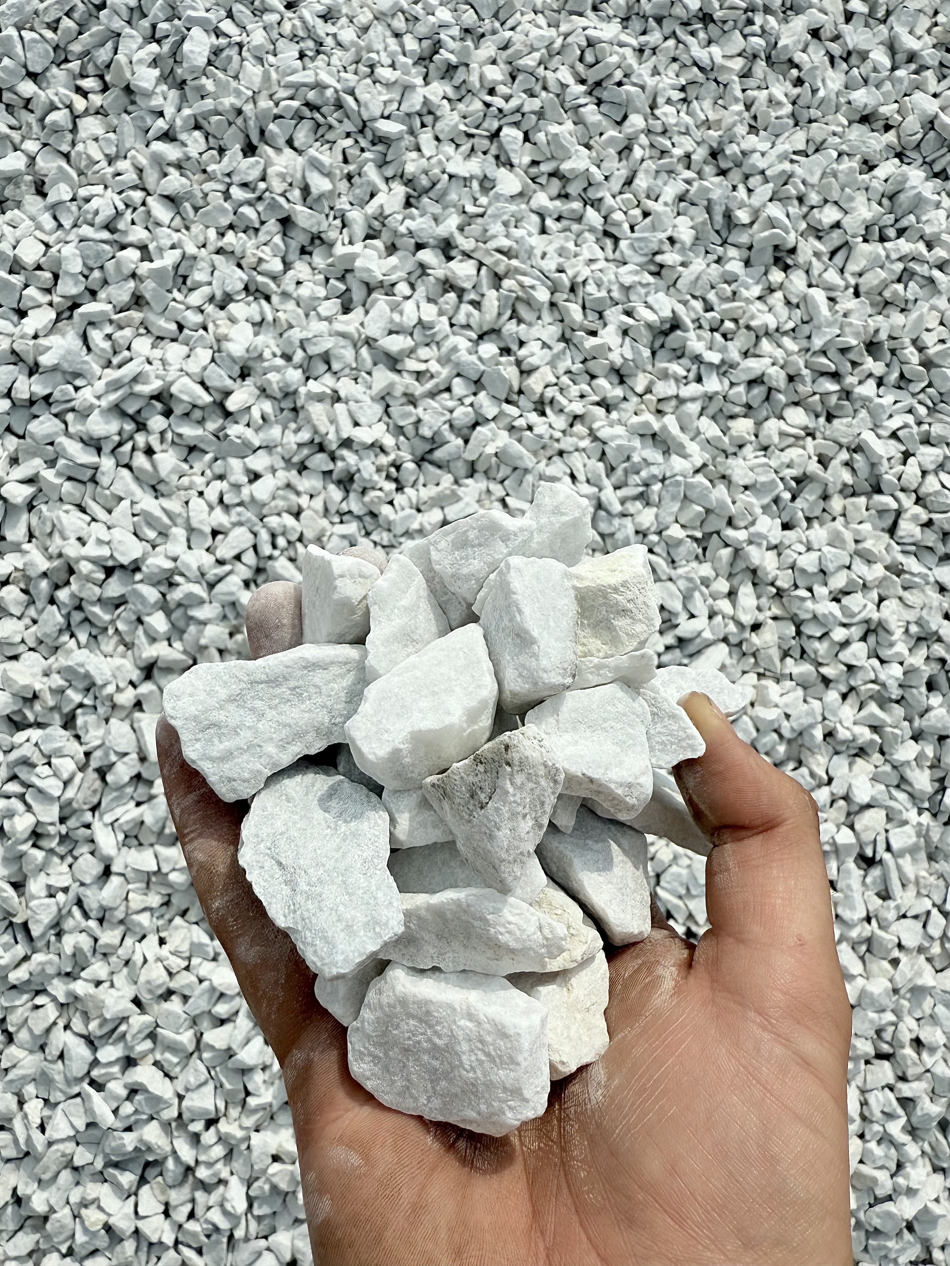 Bright White Crushed Rock Large delivered in bulk by Yard Drop